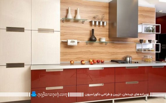 بین کابینتی طرح چوب لمینت